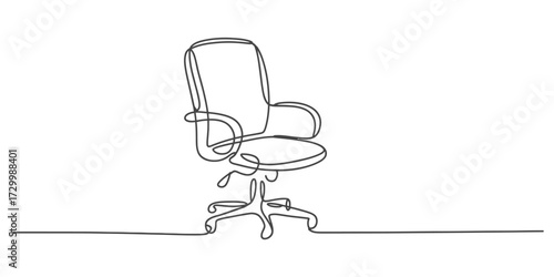 Continuous line drawing vector illustration of an executive office chair vector