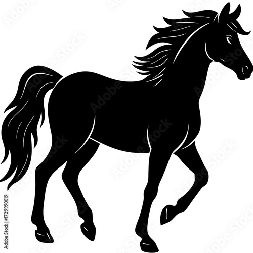 horse silhouette isolated on white