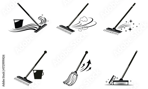 Cleaning tools and actions bucket water