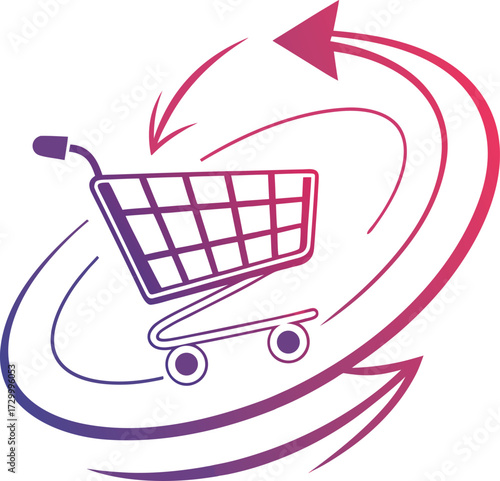 Shopping Cart Return Online Retail and E-commerce Refund Icon