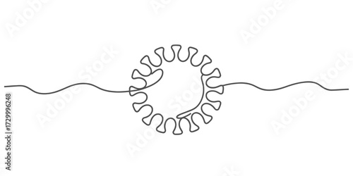 Continuous line vector illustration of a scientific symbol with radiating lines vector