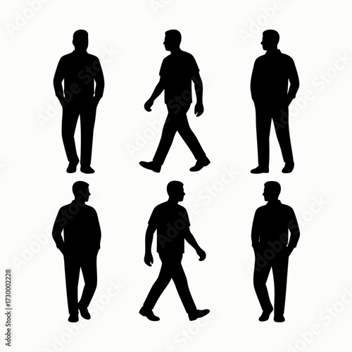 Men silhouettes set illustration