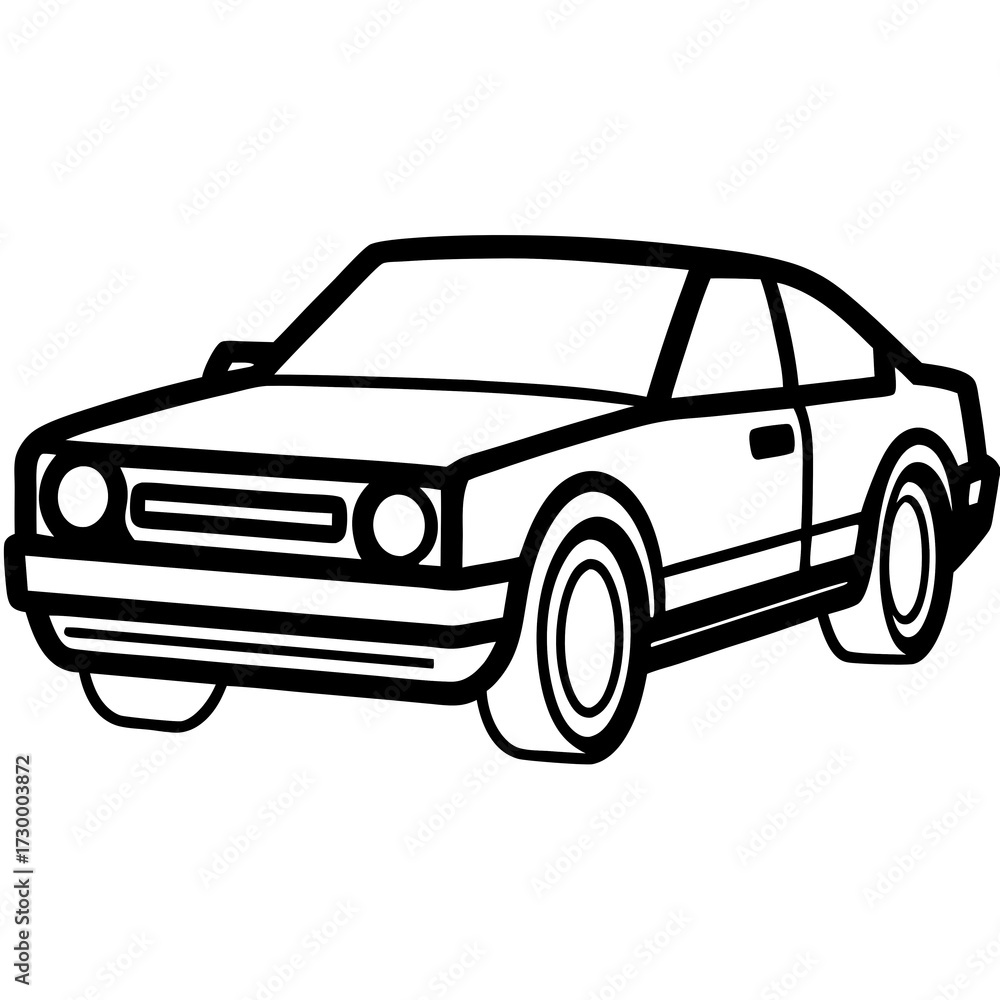 Naklejka premium black car isolated on white