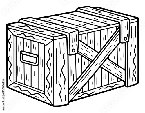 Vintage Wooden Crate or a Box Illustration