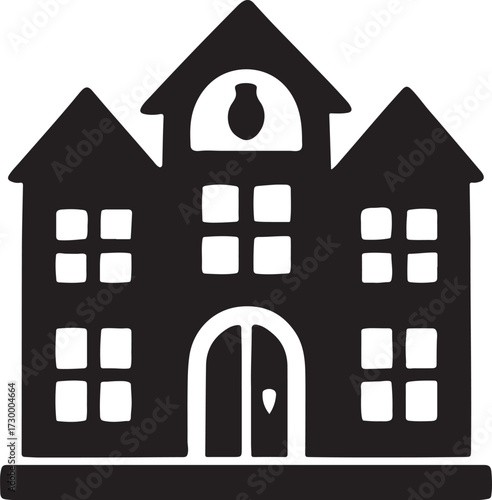 Silhouette of a clay mansion, grand traditional architecture, elegant and decorative vector.