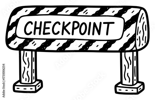 Checkpoint Sign at a Border Control Point