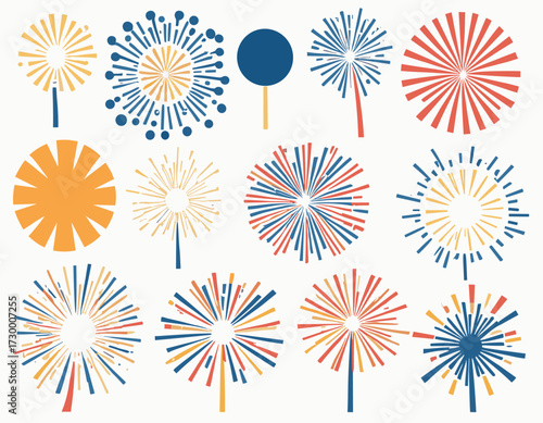fireworks vector set