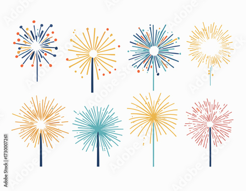 fireworks vector set