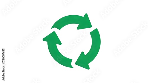 Recycling symbol with green arrows