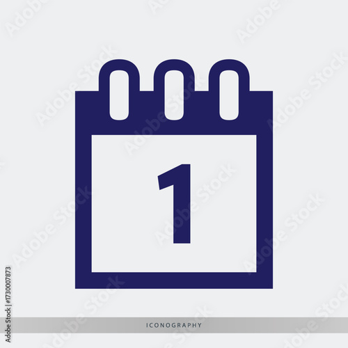 Start fresh with this first day calendar icon, perfect for new beginnings, event planning, or celebrating milestones in a clean, modern design