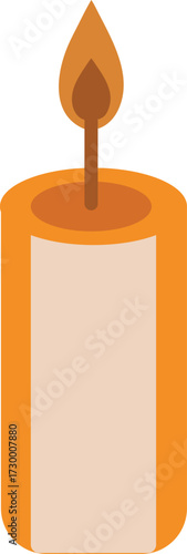 Self Care Cartoon Icon Candle With Soft Flame vector illustration 