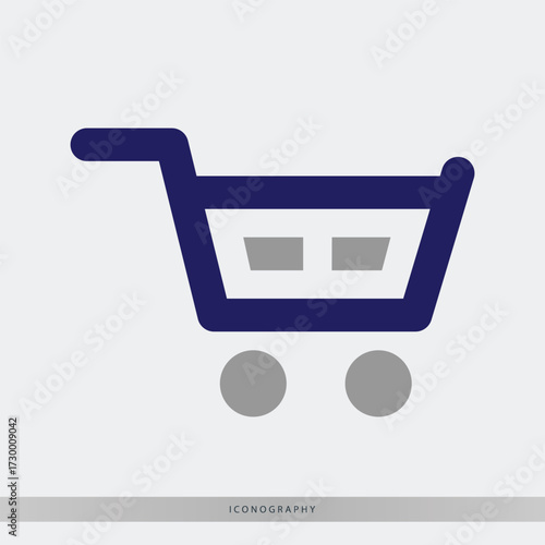 Modern shopping cart icon showcases retail convenience and effortless online purchasing, ideal for e-commerce and business applications with a clean aesthetic