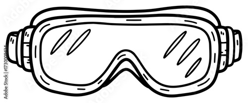Protective Goggles in a Hand Drawn Doodle Style