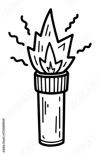 Burning Signal Flare Doodle