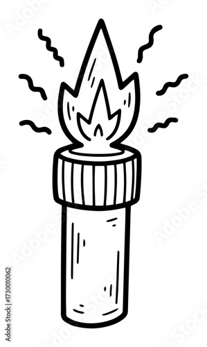 Burning Signal Flare for Emergency Doodle