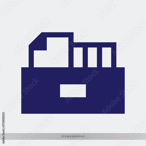 Organize digital files with this sleek dark blue archive icon, perfect for website design or application interface enhancing user experience