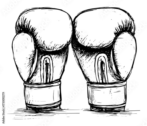 Hand Drawn Sketch of Boxing Gloves