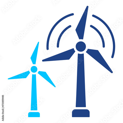 Wind Turbine Simple Vector Icon Collection