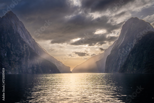 Amazing and famous beautiful place where tourist can see wonderful nature Fiord ,sound ,waterfalls , kea , cruise Milford sound south island New Zealand 