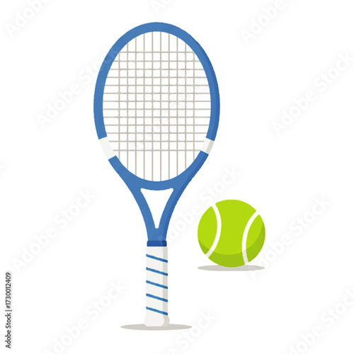 Sports equipment for tennis a racket and ball, ready for a game