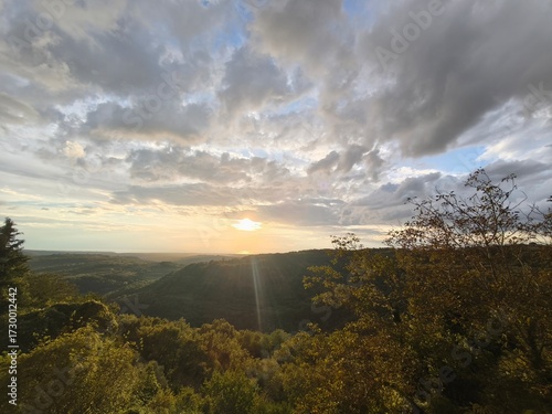 sunset in the mountains Istria, Croatia