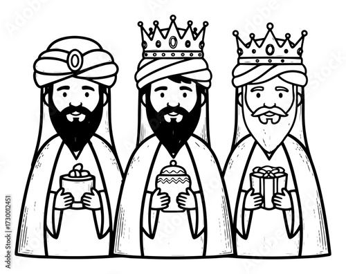 The Three Wise Men Kings with Gifts for Jesus
