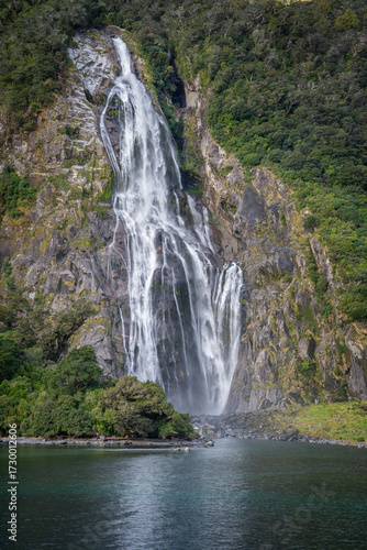Amazing and famous beautiful place where tourist can see wonderful nature Fiord ,sound ,waterfalls , kea , cruise Milford sound south island New Zealand 