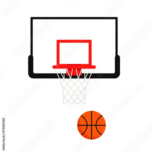 Basketball Hoop and Ball Graphic Design Illustration for Sports, Recreation, and Healthy Lifestyle