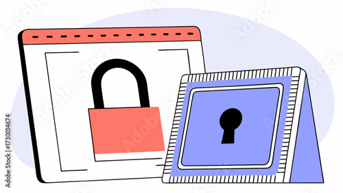 Padlock symbolizing security, access, and web protection technology