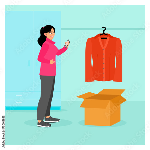 Sell clothes concept. Flea market industry, thrift stores for small businesses.