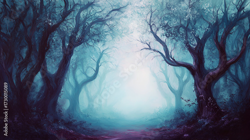 Oil painting surreal forest fantasy