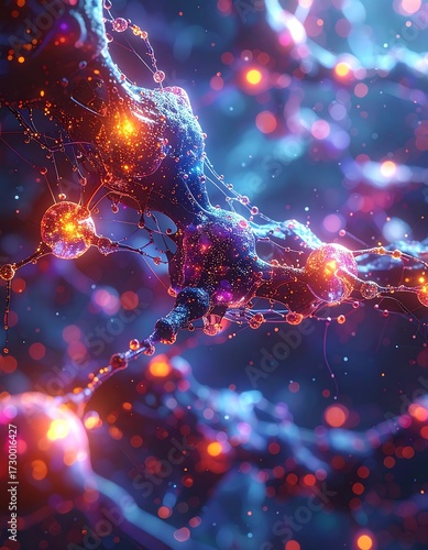 Abstract glowing cellular structure