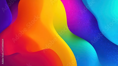 Bright colorful abstract background with flowing shapes, modern social media post style.