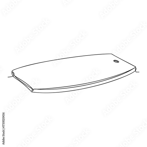 Vector line art illustration of a simple ironing board in minimalistic style, isolated outline drawing for household tool design and home chores concept