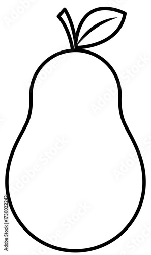 Black Outline Avocado as Part of Fruit