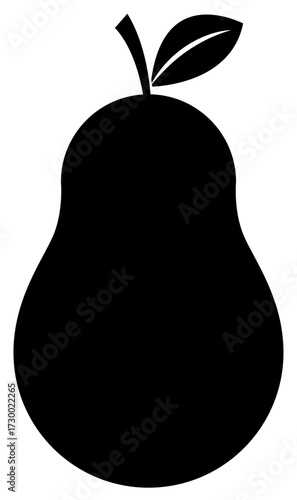 Black Silhouette Avocado as Part of Fruit