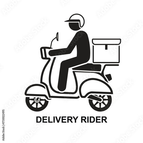 Delivery rider icon isolated on background vector illustration. Non AI generate.