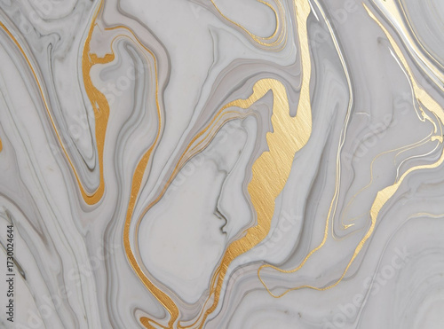 Elegant Swirling Marble Texture with Gold Veins Abstract Background