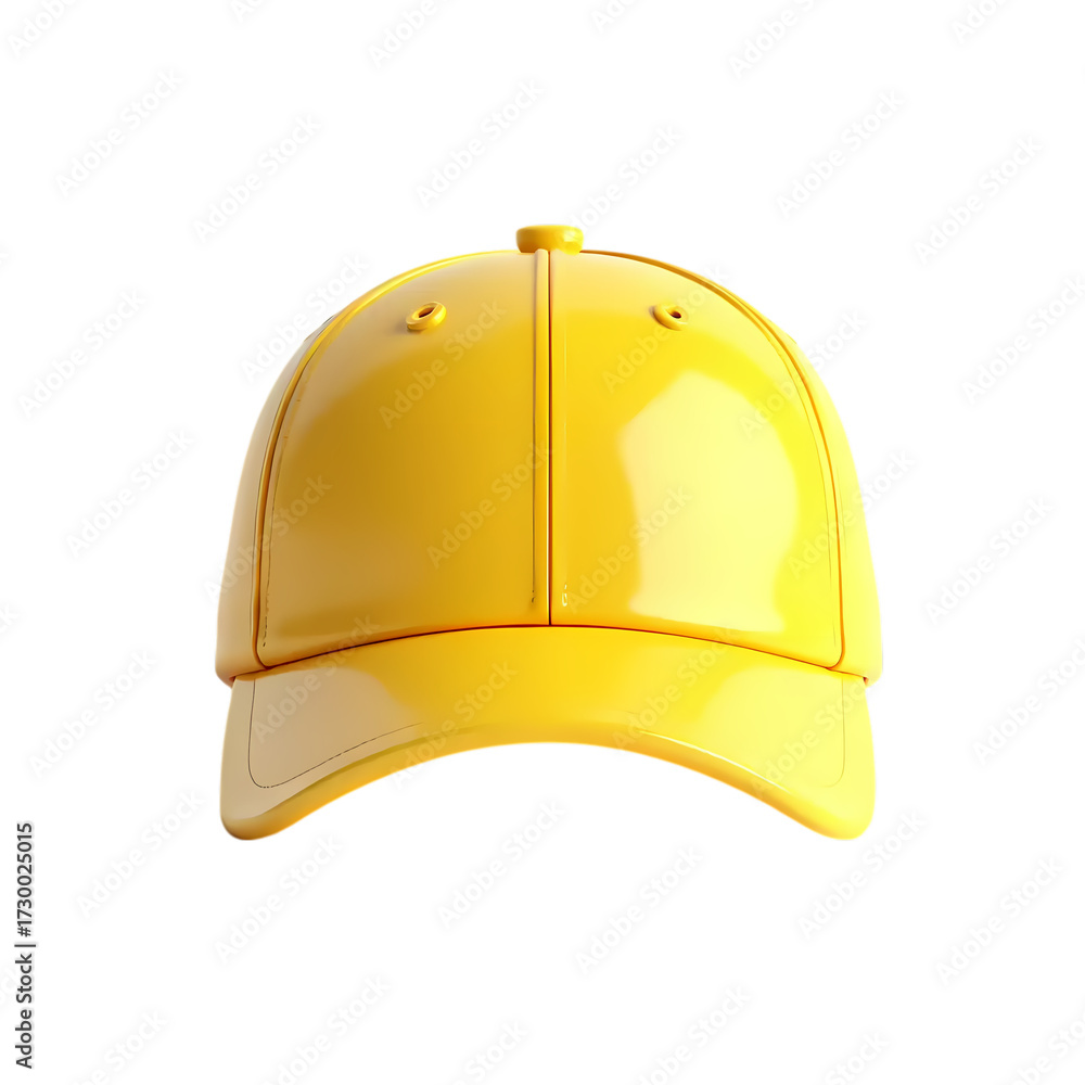Fototapeta premium 3d yellow baseball cap isolated on transparent background