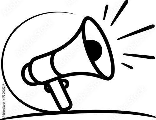 Loudspeaker announcement simple hand drawn style