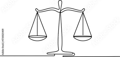 Simple scales of justice line art