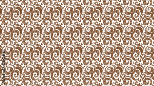 Foto Stereoscopic 3d image with repeating brown and beige swirling pattern creating a