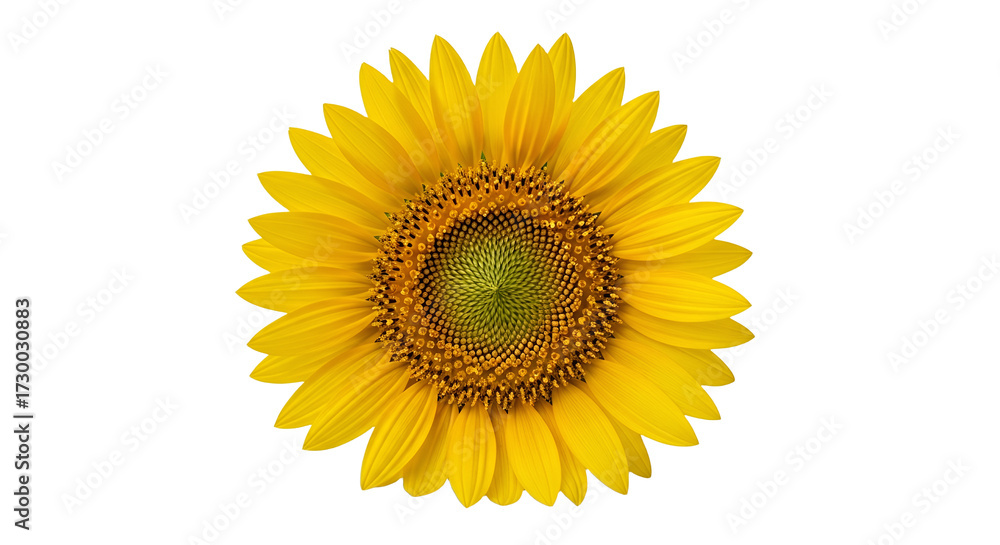 Fototapeta premium Vibrant Sunflower Blooming Isolated on Transparent Background
