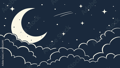 vector illustration of a night sky