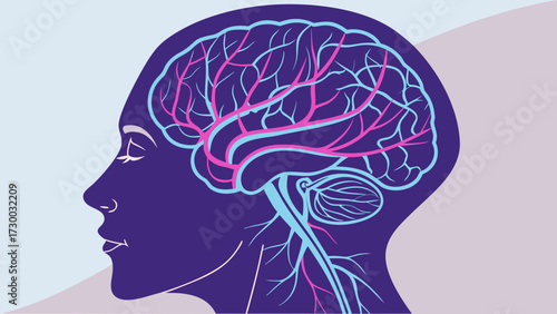 Glowing Brain Vector – Neural Network Abstract Illustration
