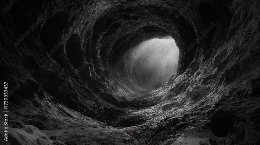 Fototapeta premium Dark Cave Tunnel Entrance