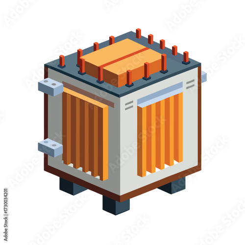 isolated transformer coil on white background
