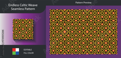 Art of endless celtic weave seamless pattern a captivating design showcasing interwoven knots and intricate details, perfect for adding a touch of celtic charm to your projects
