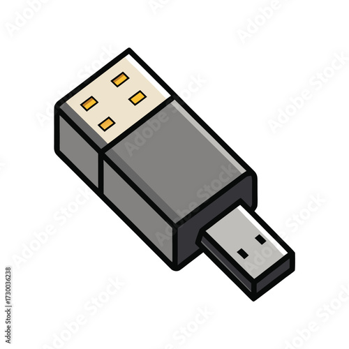 isolated usb plug on white background