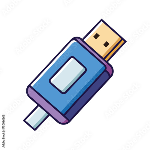 isolated usb plug on white background